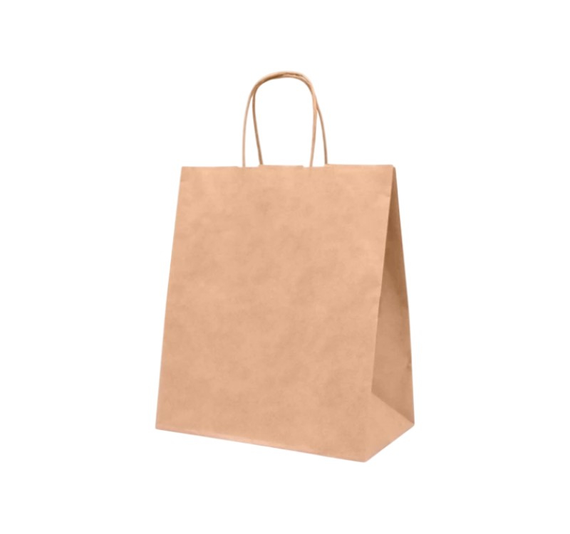 Papirna kesa sa uvijenim ručkama 240x140x280 mm kraft 80g [75 kom/pak]
