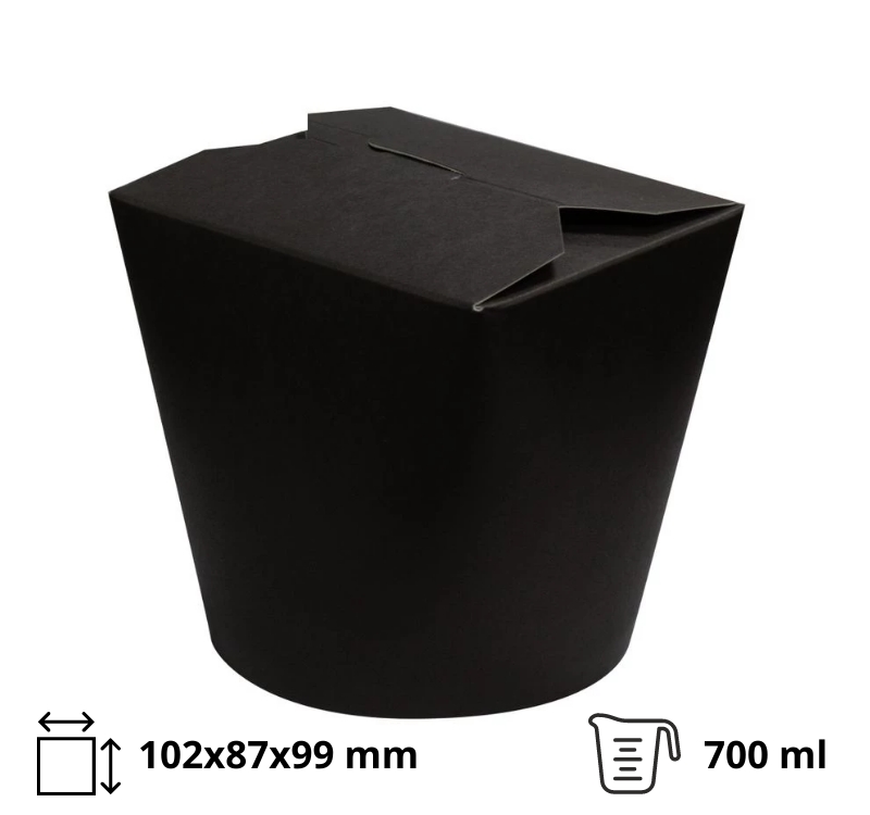 Kartonska kutija za nudle/pastu 700 ml h=99 mm crna [50 kom/pak]