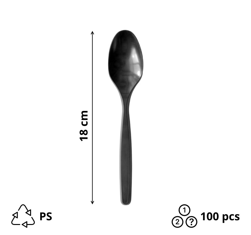 Kašika PS 18 cm crna Premium Tambien [25 kom/pak]