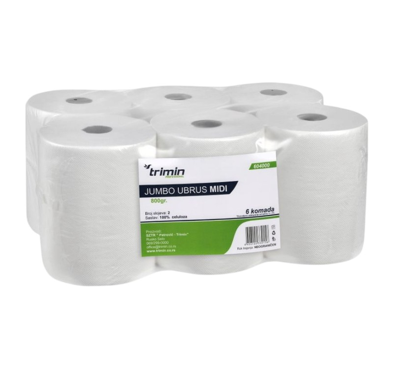 Papirnati ubrisi 2 sl 800 g bijela centralno izvlačenje 6 rol [6 kom/pak]