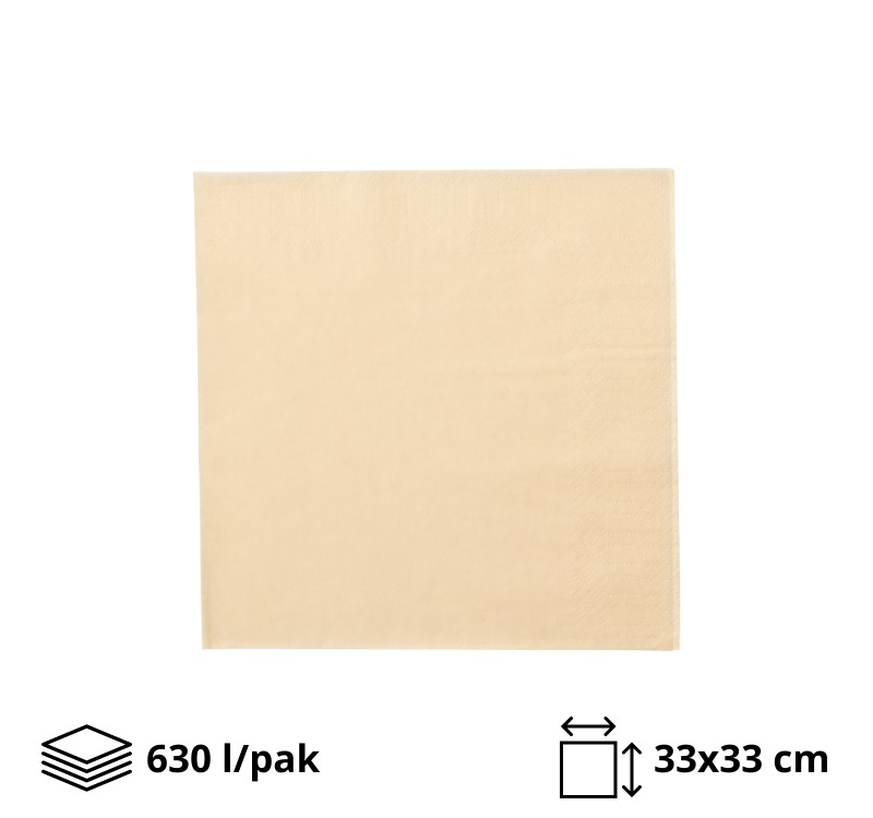 Papirne salvete 2sl 33x33cm šampanj 630 l/pack