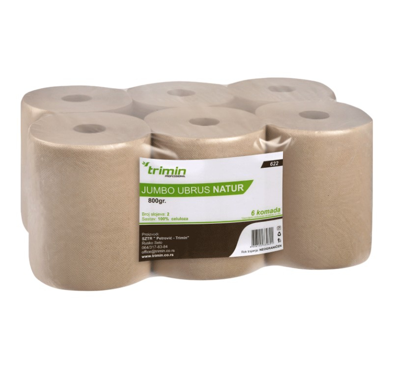 Papirni ubrusi v roli 2 sl 115 m Natur [6 kom/pak]
