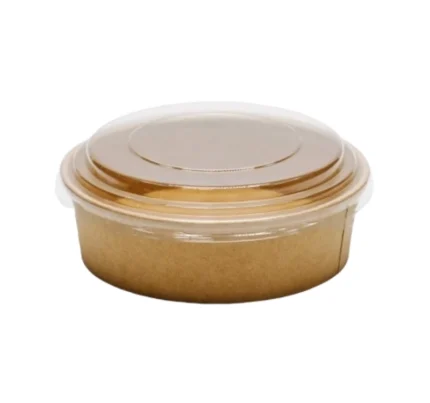 Papirnata posuda 1000 ml d=187 mm h=50 mm, kraft, sa PET poklopcem, 50 kom