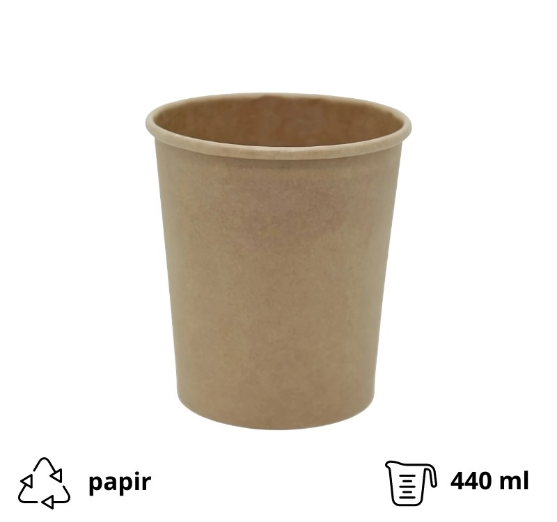 Kartonska posuda 440 ml d=97 mm h=100 mm kraft 25 kom/pak