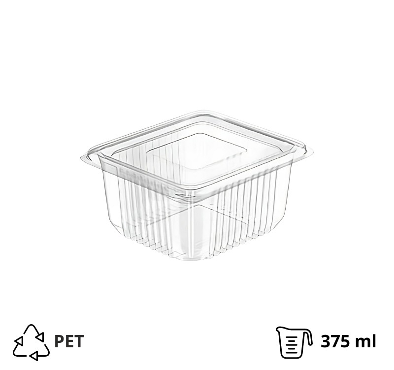 Kontejner  PET 375ml sa ravnim poklopcem [100 kom/pak]