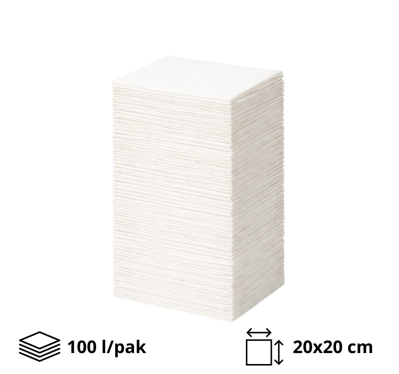Papirne salvete 20х20cm bele 100 l/pak