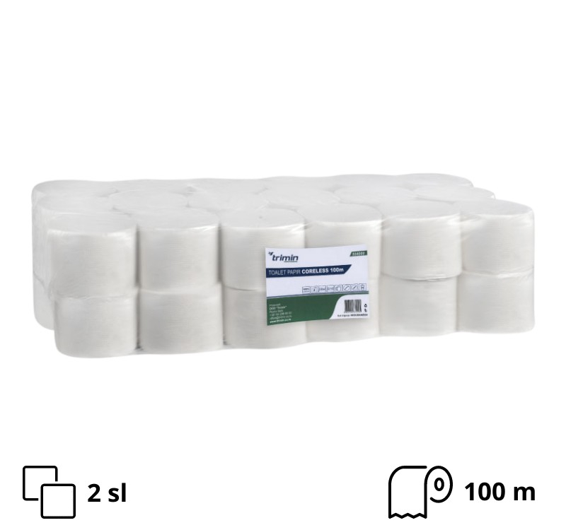 Toaletni papir 2 sl 100 m 36 rol/pak bele