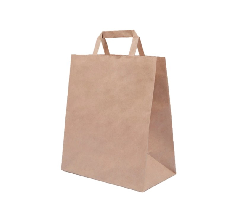 Papirna kesa sa plitkim ručkama 320х200х320 mm kraft [250 kom/pak]