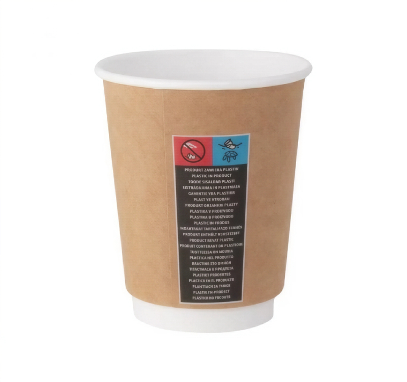 Čaša papirnata termo 350 ml d=90 mm kraft SUP [25 kom/pak]