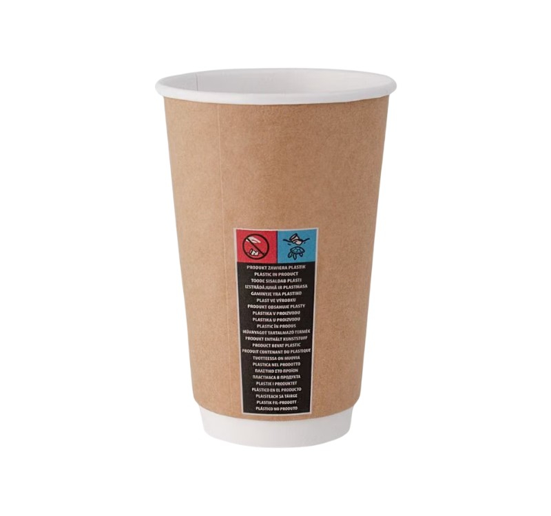 Čaša papirnata termo 450 ml d=90 mm kraft SUP [25 kom/pak]