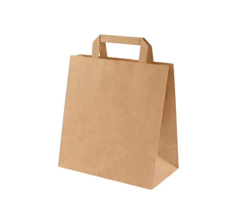 Papirna kesa sa plitkim ručkama 260x170x250 mm kraft 250 kom/pak