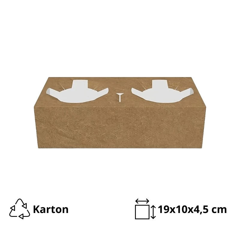 Držač za 2 čaše 19x10x4.5 cm kraft 50 kom