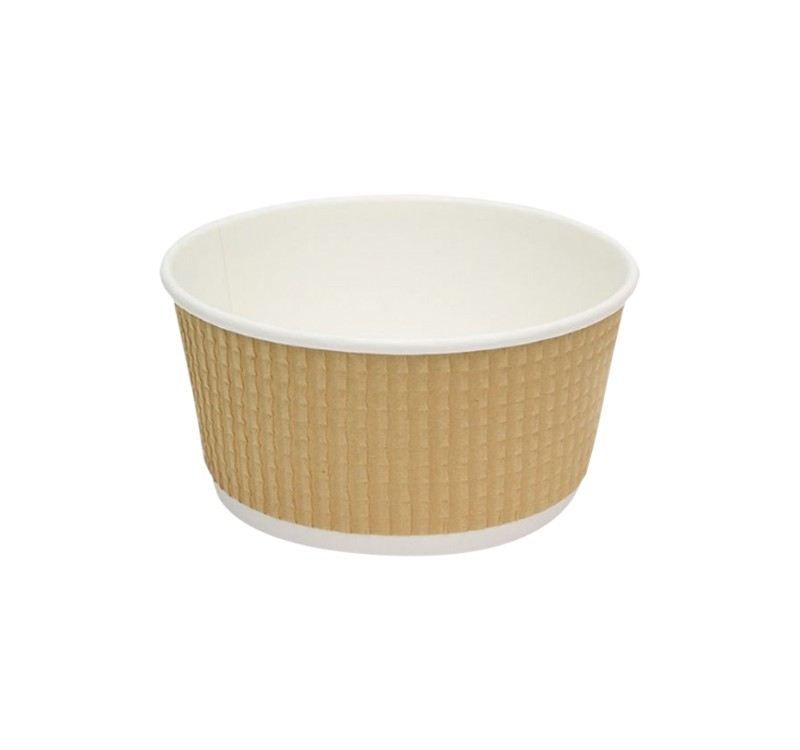 Kartonska posuda Tambien ECO 380 ml d=110 mm h=60 mm valoviti kraft isprekidana linija 25 kom