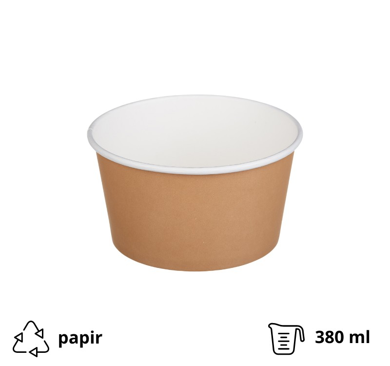 Kartonska kutija Tambien ECO s poklopcem 380 ml d=110 mm h=60 mm kraft 50 kom/pak (komplet)