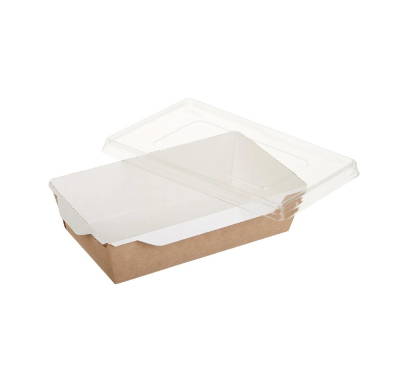 Kartonska posuda za salate i topla jela sa providnim poklopcem ECO OpSalad 400 ml 120х85х45 mm kraft ( kom/pak) [150 kom/pak]