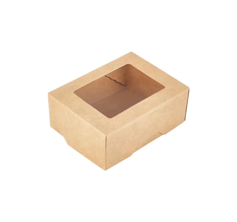 Papirnata posuda s prozorom 350 ml 100x80x40 mm kraft 25 kom