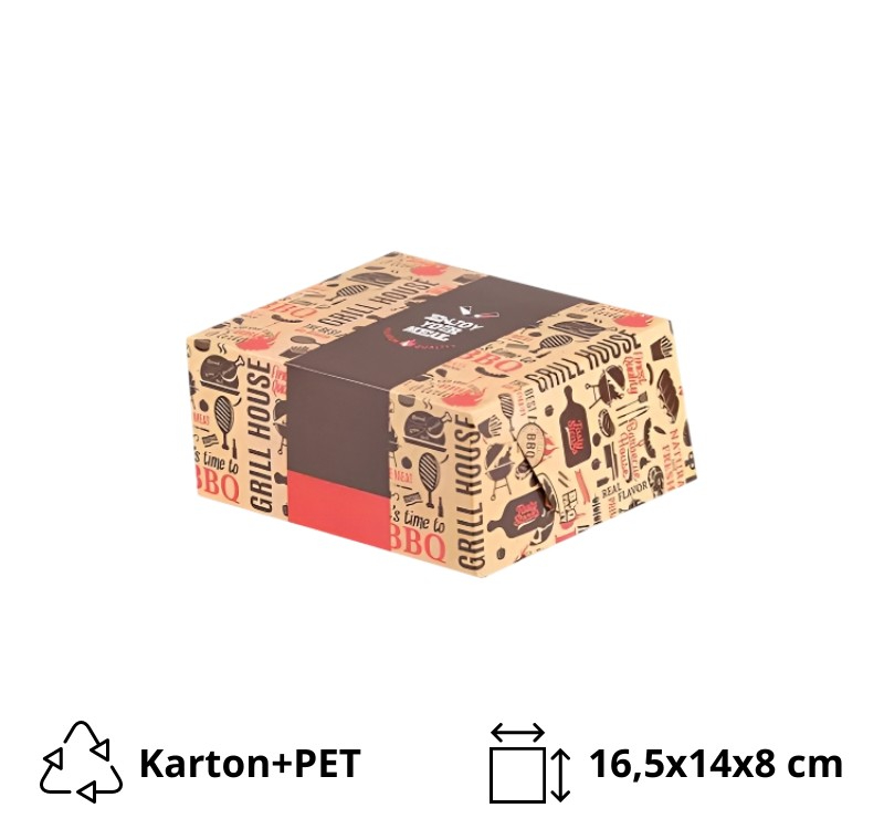 Kutije za roštilj 16,5х14х8 cm 0,5 – 1 kg ENJOY GRILL [92 kom/pak]