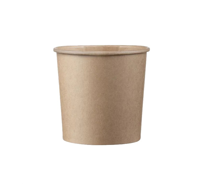 Kartonska posuda 340 ml d=90 mm h=85 mm kraft za poklopcem 50 kom/pak