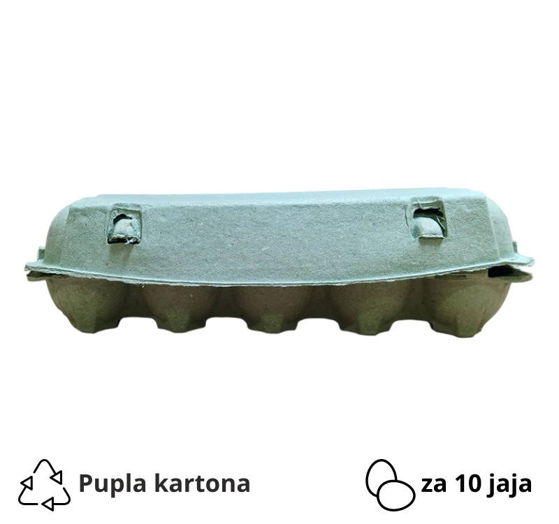 Ambalaža za 10 jaja pulpa kartona, siva
