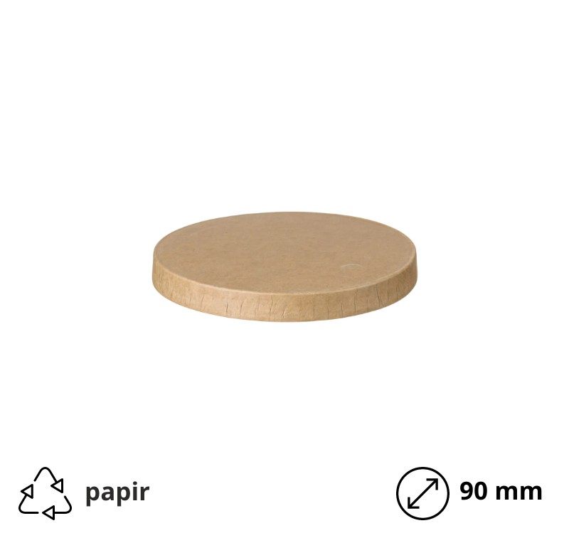 Kartonska posuda 340 ml d=90 mm h=85 mm kraft za poklopcem 50 kom/pak