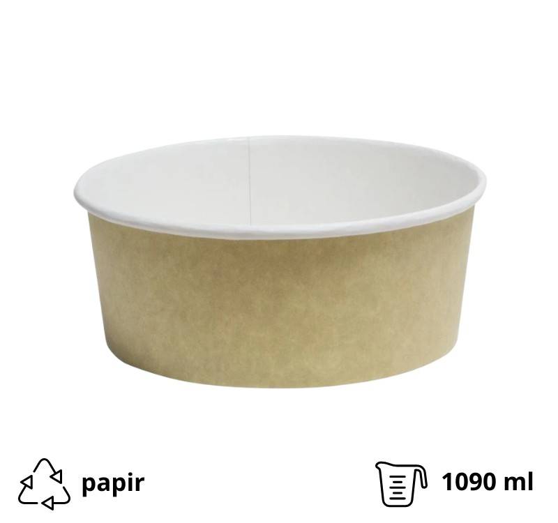 Kartonska kutija Tambien ECO 1090 ml d=166 mm h=65 mm kraft 50 kom