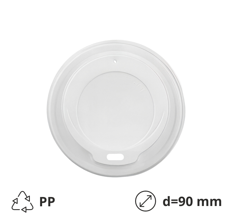 Poklopac PP za čašu d=90 mm bela 100 kom