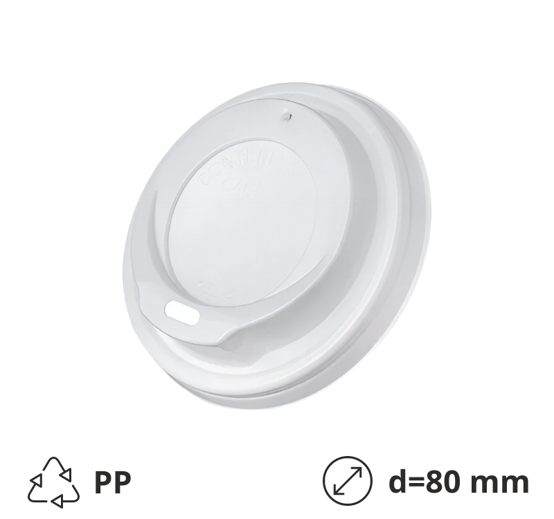 Poklopac PP za čašu d=80 mm bela 100 kom