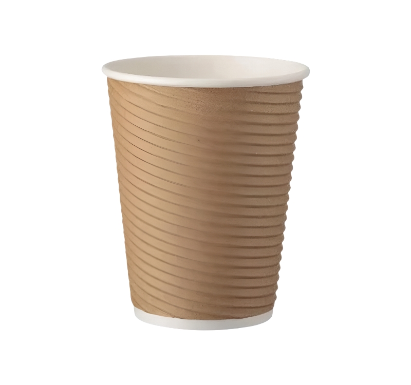 Čaša papirnata termo 350 ml d=90 mm ripple kraft SUP [25 kom/pak]