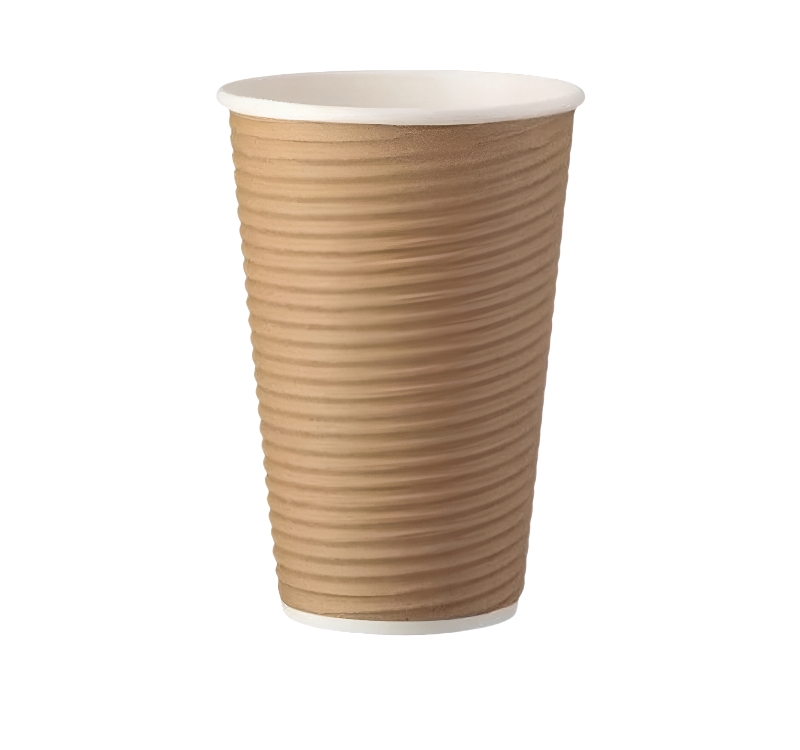 Čaša papirnata termo 450 ml d=90 mm ripple kraft SUP [25 kom/pak]