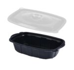 Posuda sa poklopcem PP za toplu hranu 220х138х42 mm 500 ml crna, 50 kom (komplet)