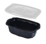 Posuda sa poklopcem PP za toplu hranu 220х138х58 mm 750 ml crna, 50 kom (komplet)
