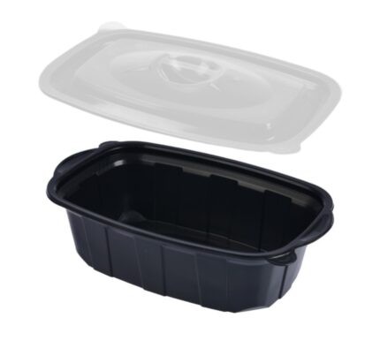 Posuda sa poklopcem PP za toplu hranu 220х138х58 mm 750 ml crna, 50 kom (komplet)