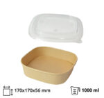 Papirnata posuda sa poklopcem 1000 ml 170х170х56 mm, kraft, 50 kom (komplet)