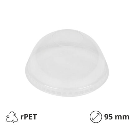 Poklopac rPET kupola bez otvora  d=95 mm 50 kom