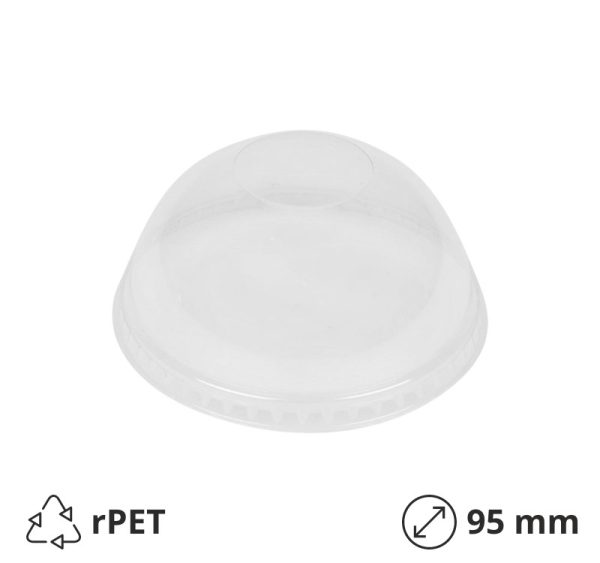 Poklopac rPET kupola bez otvora  d=95 mm 100 kom
