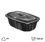 PP posuda sa poklopcem 750 ml crna [50 kom/pak]