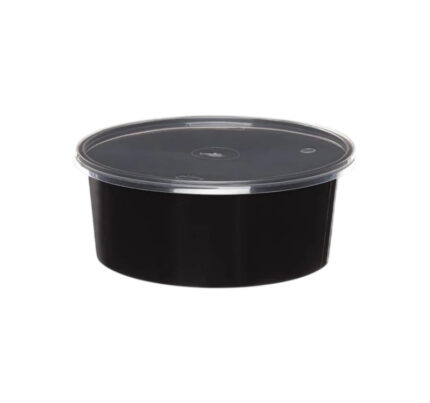 Posuda za supu PP 750 ml crna sa poklopcem