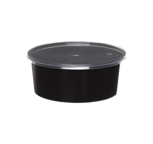 Posuda za supu PP 750 ml crna sa poklopcem