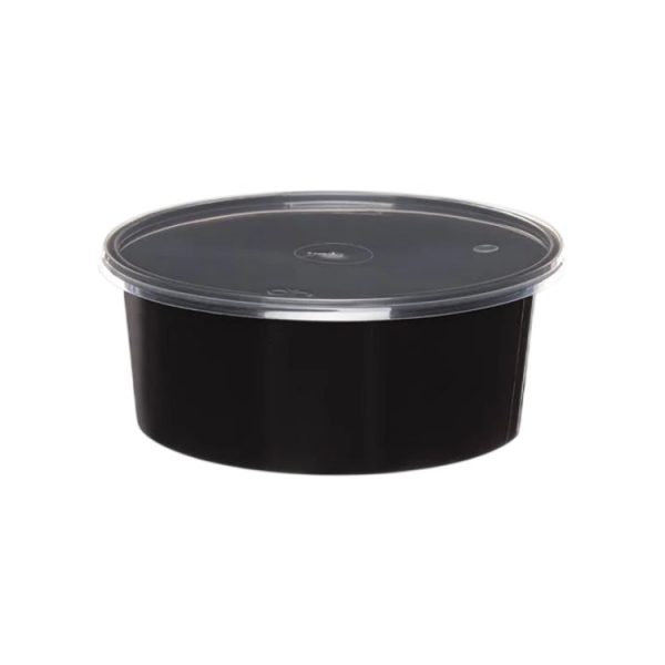 Posuda za supu PP 750 ml crna sa poklopcem