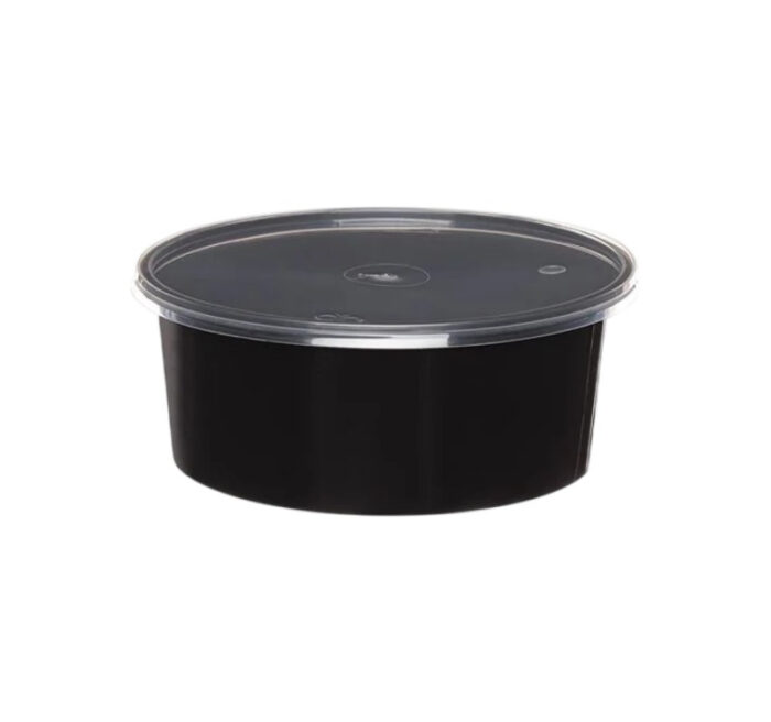 Posuda za supu PP 750 ml crna sa poklopcem