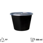 Posuda za supu PP 500 ml crna sa poklopcem