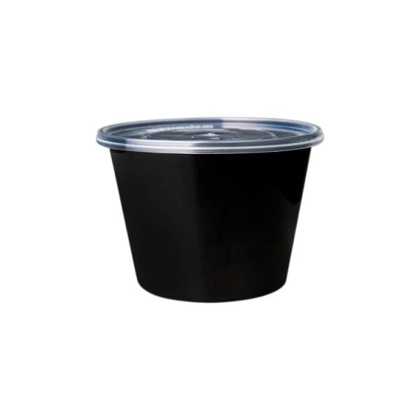 Posuda za supu PP 500 ml crna sa poklopcem