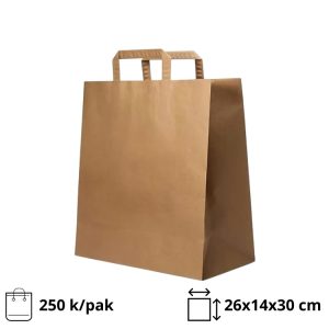 Papirna kesa sa plitkim ručkama 260х140х300 mm kraft 250 kom