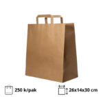 Papirna kesa sa plitkim ručkama 260х140х300 mm kraft 250 kom