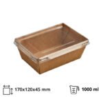 Papirnata posuda TUK TUK 1000 ml 170x120x65 mm kraft/kraft 50 kom