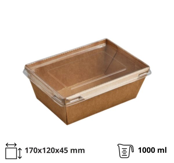 Papirnata posuda TUK TUK 1000 ml 170x120x45 mm kraft/kraft 50 kom