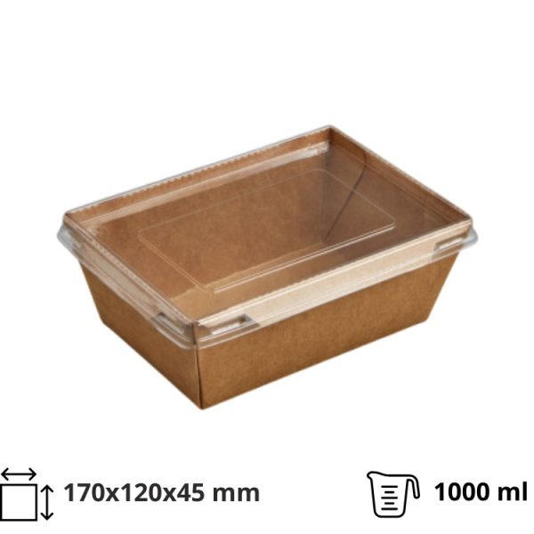 Papirnata posuda TUK TUK 1000 ml 170x120x45 mm kraft/kraft 50 kom