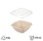 Posuda TF Sabert 375 ml 130x130x50 mm kraft za poklopcem, 500 kom