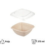 Posuda TF Sabert 375 ml 130x130x50 mm kraft za poklopcem, 500 kom