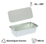 Aluminijumska posuda sa poklopcem 217x112x54mm, 900ml, 100 kom (komplet)